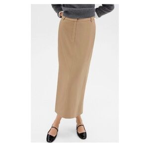 Theory Maxi Trouser Split Skirt in Stretch Flannel